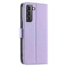 For Samsung Galaxy S21+ 5G Ring Buckle Rhombic Leather Phone Case(Purple) - 3