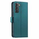 For Samsung Galaxy S21 5G Ring Buckle Rhombic Leather Phone Case(Green) - 3
