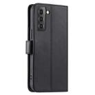 For Samsung Galaxy S21 FE 5G Ring Buckle Rhombic Leather Phone Case(Black) - 3