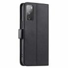 For Samsung Galaxy S20 FE Ring Buckle Rhombic Leather Phone Case(Black) - 3