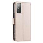 For Samsung Galaxy S20 FE Ring Buckle Rhombic Leather Phone Case(Rose Gold) - 3