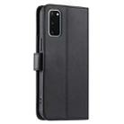 For Samsung Galaxy S20 Ring Buckle Rhombic Leather Phone Case(Black) - 3