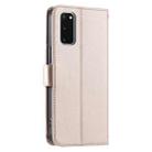 For Samsung Galaxy S20 Ring Buckle Rhombic Leather Phone Case(Rose Gold) - 3