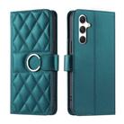 For Samsung Galaxy S25 5G Ring Buckle Rhombic Leather Phone Case(Green) - 1