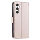 For Samsung Galaxy S25 5G Ring Buckle Rhombic Leather Phone Case(Rose Gold) - 3