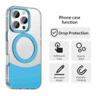 For iPhone 16 Pro Max Color Blocking Series MagSafe Magnetic PC Hybrid TPU Phone Case(Blue) - 2