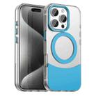 For iPhone 16 Pro Color Blocking Series MagSafe Magnetic PC Hybrid TPU Phone Case(Blue) - 1