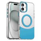 For iPhone 16 Plus Color Blocking Series MagSafe Magnetic PC Hybrid TPU Phone Case(Blue) - 1