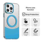 For iPhone 15 Pro Color Blocking Series MagSafe Magnetic PC Hybrid TPU Phone Case(Blue) - 2