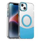 For iPhone 15 Color Blocking Series MagSafe Magnetic PC Hybrid TPU Phone Case(Blue) - 1