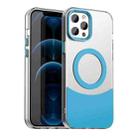 For iPhone 14 Pro Max Color Blocking Series MagSafe Magnetic PC Hybrid TPU Phone Case(Blue) - 1