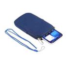 For 6.1 inch Universal Elastic Material Zipper Waist Bag(Blue) - 3