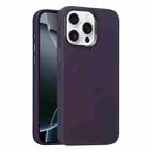 For iPhone 16 Pro Metal Lens Frame Liquid Silicone MagSafe Phone Case(Deep Purple) - 1