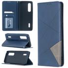 For OPPO Find X2 Pro Rhombus Texture Horizontal Flip Magnetic Leather Case with Holder & Card Slots(Blue) - 1