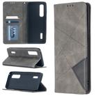 For OPPO Find X2 Pro Rhombus Texture Horizontal Flip Magnetic Leather Case with Holder & Card Slots(Grey) - 1