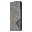 For OPPO Find X2 Pro Rhombus Texture Horizontal Flip Magnetic Leather Case with Holder & Card Slots(Grey) - 2