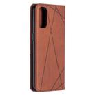 For OPPO Reno4 5G Rhombus Texture Horizontal Flip Magnetic Leather Case with Holder & Card Slots(Brown) - 3