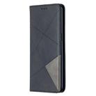 For OPPO Reno4 5G Rhombus Texture Horizontal Flip Magnetic Leather Case with Holder & Card Slots(Black) - 2