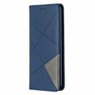 For OPPO Reno4 5G Rhombus Texture Horizontal Flip Magnetic Leather Case with Holder & Card Slots(Blue) - 2