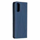 For OPPO Reno4 5G Rhombus Texture Horizontal Flip Magnetic Leather Case with Holder & Card Slots(Blue) - 3