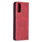 For OPPO Reno4 5G Rhombus Texture Horizontal Flip Magnetic Leather Case with Holder & Card Slots(Red) - 3