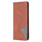 For OPPO Find X2 Neo / Reno 3 Pro Rhombus Texture Horizontal Flip Magnetic Leather Case with Holder & Card Slots(Brown) - 2