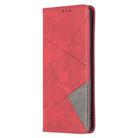 For OPPO Find X2 Neo / Reno 3 Pro Rhombus Texture Horizontal Flip Magnetic Leather Case with Holder & Card Slots(Red) - 2