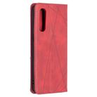 For OPPO Find X2 Neo / Reno 3 Pro Rhombus Texture Horizontal Flip Magnetic Leather Case with Holder & Card Slots(Red) - 3