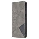 For OPPO Find X2 Neo / Reno 3 Pro Rhombus Texture Horizontal Flip Magnetic Leather Case with Holder & Card Slots(Grey) - 2