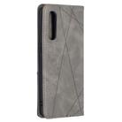 For OPPO Find X2 Neo / Reno 3 Pro Rhombus Texture Horizontal Flip Magnetic Leather Case with Holder & Card Slots(Grey) - 3