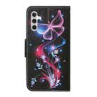 For Samsung Galaxy S25 5G Colored Drawing Pattern Leather Phone Case(Fluorescent Butterfly) - 3