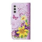For Samsung Galaxy S25 5G Colored Drawing Pattern Leather Phone Case(Yellow Flower Butterfly) - 3
