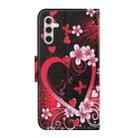 For Samsung Galaxy S25 5G Colored Drawing Pattern Leather Phone Case(Red Heart) - 3