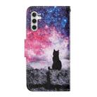 For Samsung Galaxy S25 5G Colored Drawing Pattern Leather Phone Case(Star Sky Cat) - 3