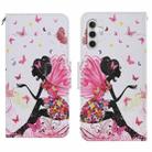 For Samsung Galaxy S25 5G Colored Drawing Pattern Leather Phone Case(Dancing Girl) - 1