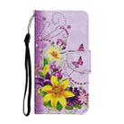 For Samsung Galaxy S25+ 5G Colored Drawing Pattern Leather Phone Case(Yellow Flower Butterfly) - 2