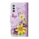 For Samsung Galaxy S25+ 5G Colored Drawing Pattern Leather Phone Case(Yellow Flower Butterfly) - 3