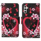 For Samsung Galaxy S25+ 5G Colored Drawing Pattern Leather Phone Case(Red Heart) - 1
