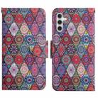 For Samsung Galaxy S25+ 5G Colored Drawing Pattern Leather Phone Case(Diamond Kaleidoscope) - 1