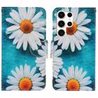 For Samsung Galaxy S25 Ultra 5G Colored Drawing Pattern Leather Phone Case(Daisy) - 1