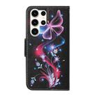 For Samsung Galaxy S25 Ultra 5G Colored Drawing Pattern Leather Phone Case(Fluorescent Butterfly) - 3