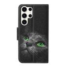 For Samsung Galaxy S25 Ultra 5G Colored Drawing Pattern Leather Phone Case(Black Cat) - 3
