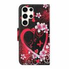 For Samsung Galaxy S25 Ultra 5G Colored Drawing Pattern Leather Phone Case(Red Heart) - 3