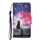 For Samsung Galaxy S25 Ultra 5G Colored Drawing Pattern Leather Phone Case(Star Sky Cat) - 2