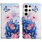 For Samsung Galaxy S25 Ultra 5G Colored Drawing Pattern Leather Phone Case(Purple Butterfly) - 1