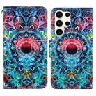 For Samsung Galaxy S25 Ultra 5G Colored Drawing Pattern Leather Phone Case(Mandala) - 1