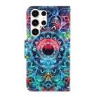 For Samsung Galaxy S25 Ultra 5G Colored Drawing Pattern Leather Phone Case(Mandala) - 3