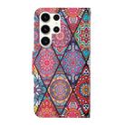 For Samsung Galaxy S25 Ultra 5G Colored Drawing Pattern Leather Phone Case(Diamond Totem) - 3