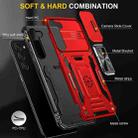 For Samsung Galaxy S25 5G Armor PC Hybrid TPU Camera Shield Phone Case(Red) - 2