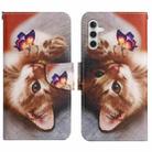 For Samsung Galaxy A16 5G / 4G Colored Drawing Pattern Leather Phone Case(Butterfly Cat) - 1
